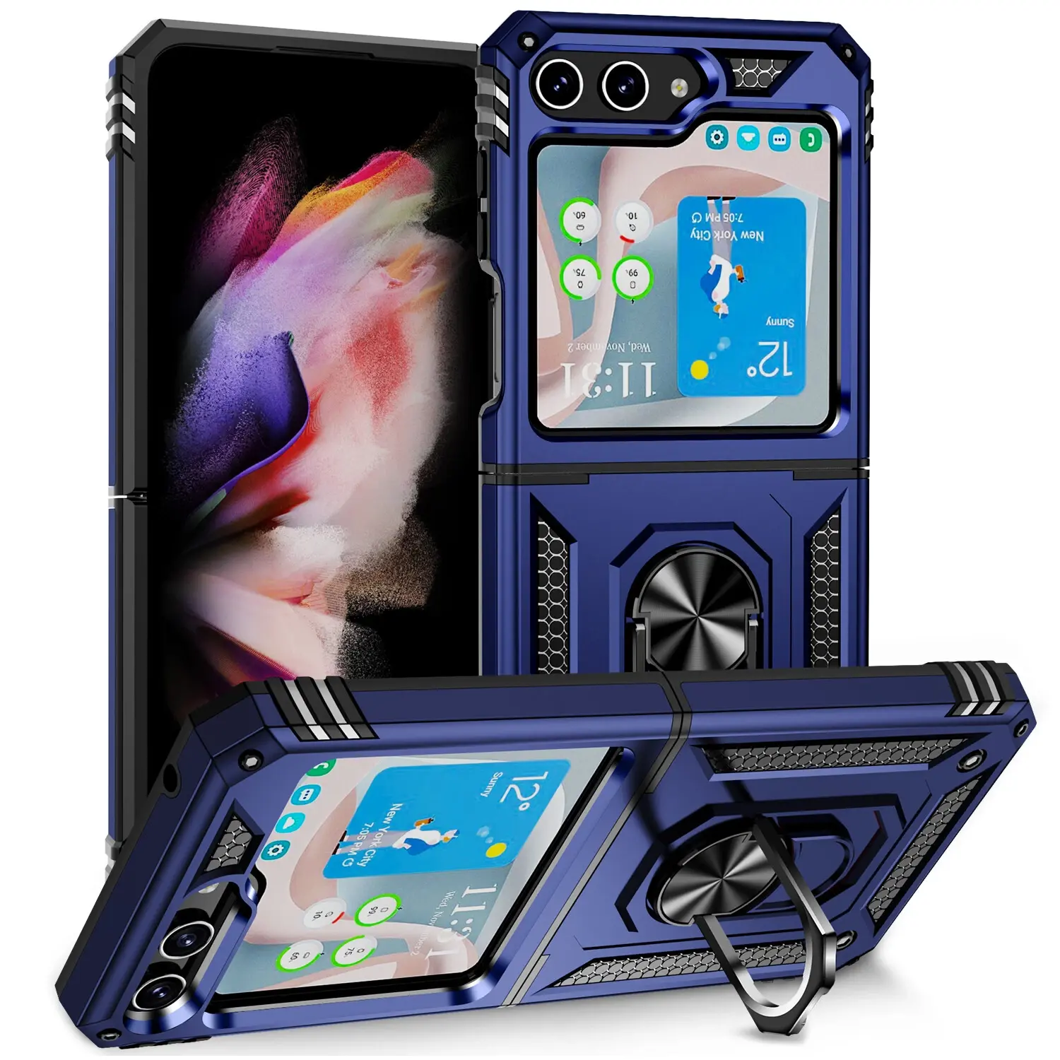 Samsung Galaxy Z Flip 7 2in1 Ring Stand Case Blue